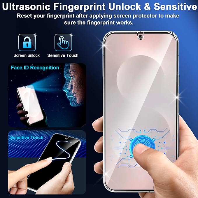 firtstnow 3 Pack for Samsung Galaxy S25 Edge Screen Protector Tempered Glass +