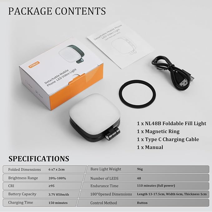 Magnetic Selfie Light Compatible