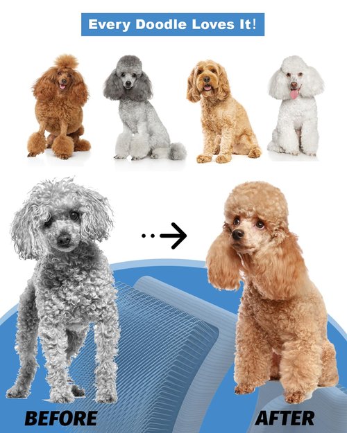 Dog Slicker Brush - Professional Grooming Tool for Large Doodles | Effortlessly Removes Tangles & Mats - 3.8"x3.2" Head