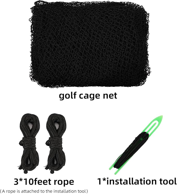 Golf Net,10Feet Golf Practice Net with 12pcs Spring snap and 4pcs Carabiner, Sports Practice Barrier Net, Heavy Duty Ball Netting Golf Hitting Net, DIY Ball Net,Baseball Net and Chipping Net