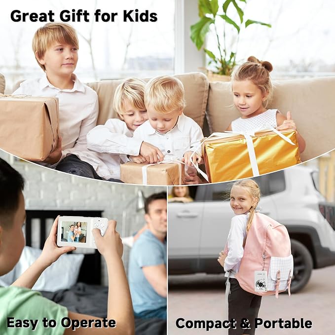 Digital Camera, 44MP Compact Camera, FHD 1080P Point and Shoot Digital Cameras