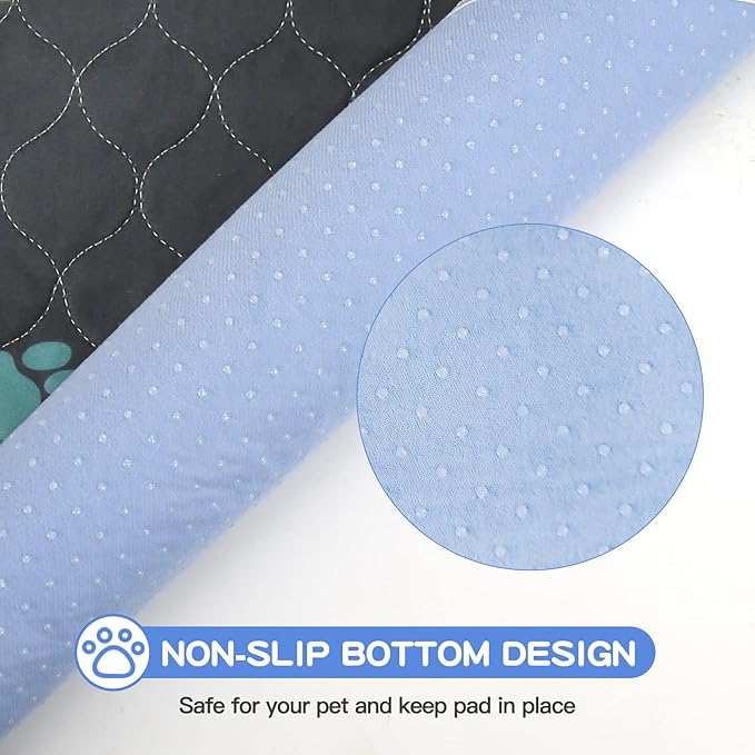 Aitmexcn Washable Puppy Dog Pee Pad, 2PCS 100% Waterproof Whelping Training Mat for Puppy/Senior Dog, Fast Drying Reusable Puppy Pads for Indoor, Outdoor and Car Travel- 48'' x 48'',Gray