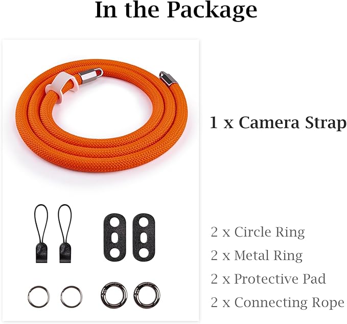 VOVMOEYA Nylon Braided Camera Rope Strap, Camera Neck Shoulder Strap