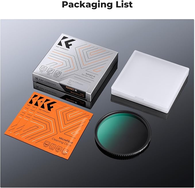 K&F CONCEPT 55mm Black Diffusion 1/2 Filter Mist Cinematic Effect Filter
