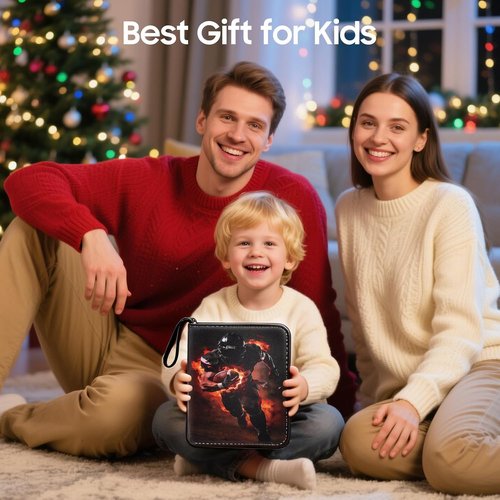 Football Card Binder - 4 Pocket Trading Card Album with 400 Pockets & 50 Removable Sleeves | Portable Gift for Kids