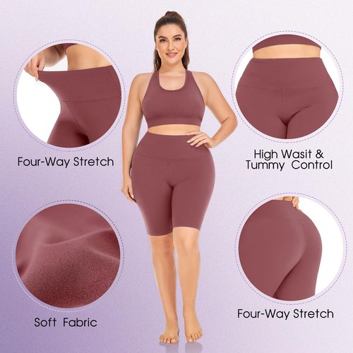 MOREFEEL Plus Size Biker Shorts for Women | High Waisted, Non-See Through, Super Soft - XL-4XL