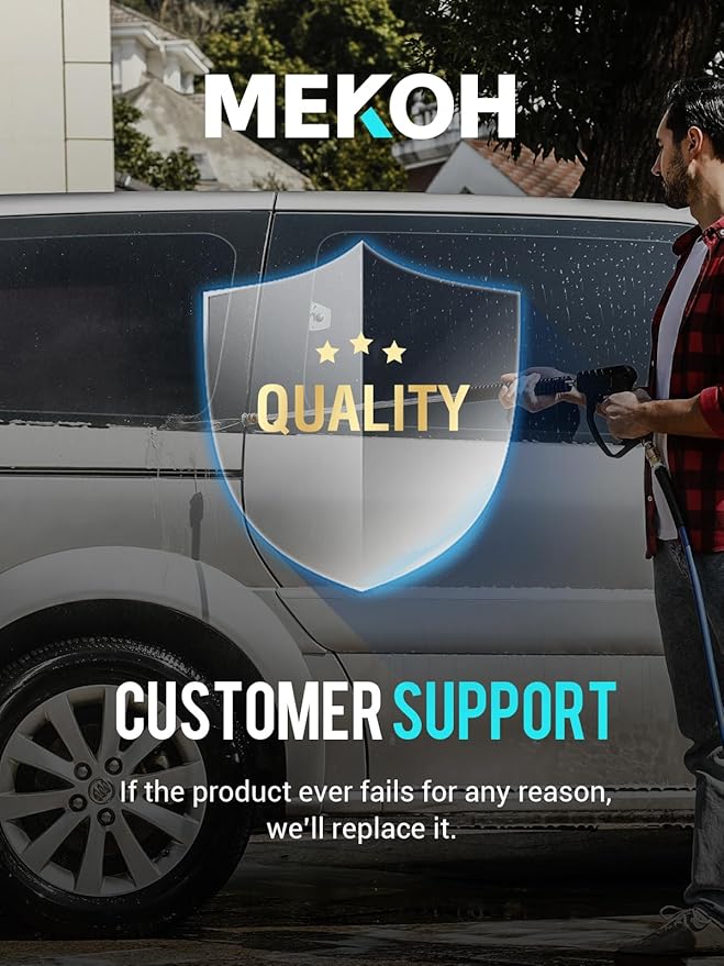 MEKOH 16.5” Pressure Washer Surface Cleaner, Large Lightweight Driveway Pressure Washer Attachment 3600PSI, 4 Caster Wheels, 1/4” Quick Connect, Universal Gas & Electric Power Washer Surface Cleaner