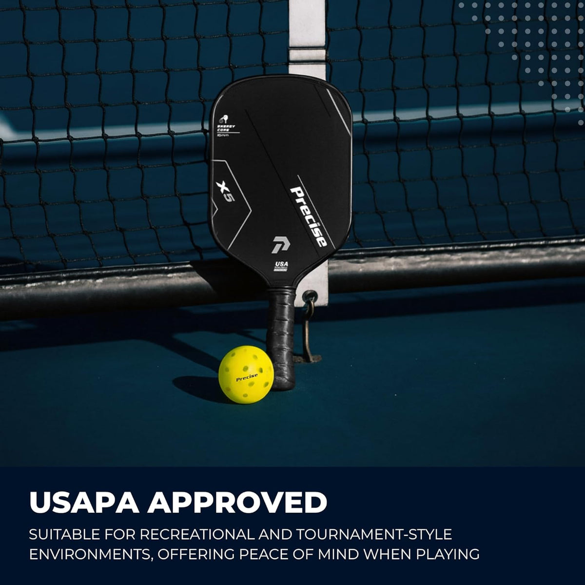 PRECISE Pickleball Balls - USAPA Approved Outdoor A 40 Model with 40 Holes - Durable Flight Design