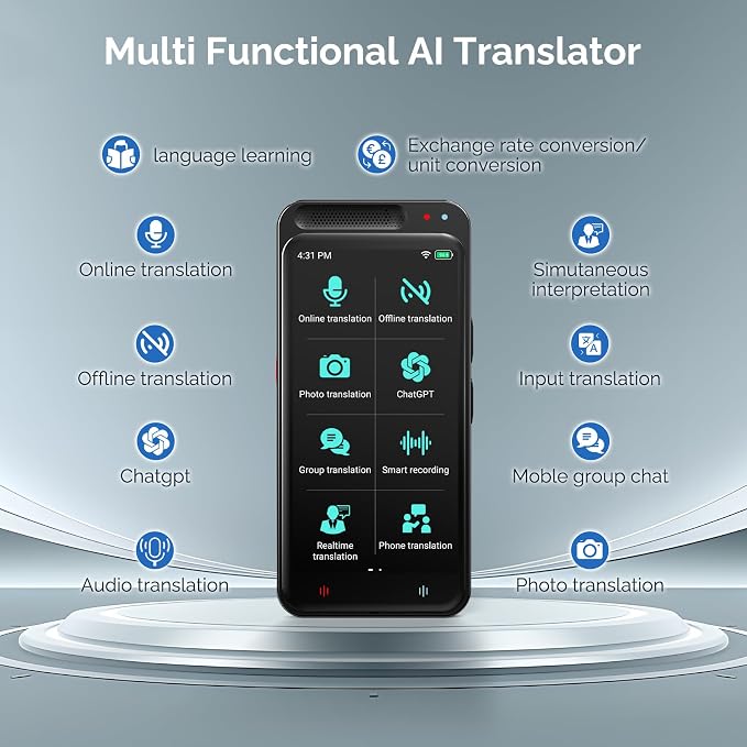 Language Translator Device No WiFi Needed, Two-Way Real Time Translator Device