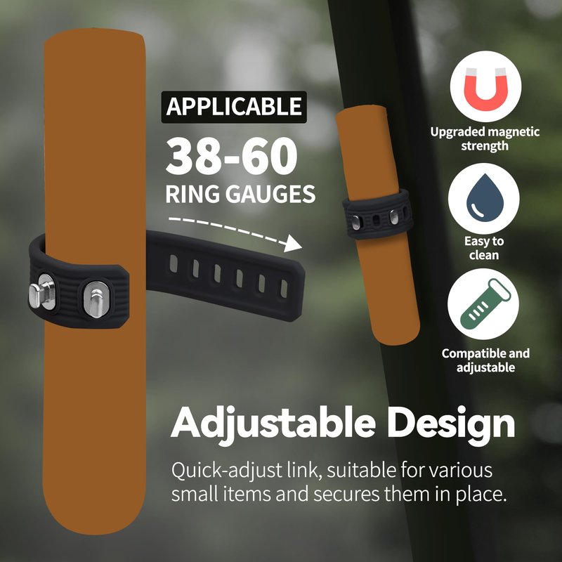 ROWFEN 2Pcs Golf Cart Accessories - Fits 38 to 60 Ring Gauge - Convenient Holder with Magnet and Adjustable Design - Fit for Golfing, Grilling, Fishing, Travel, and Outdoor Adventures (Black+Black)