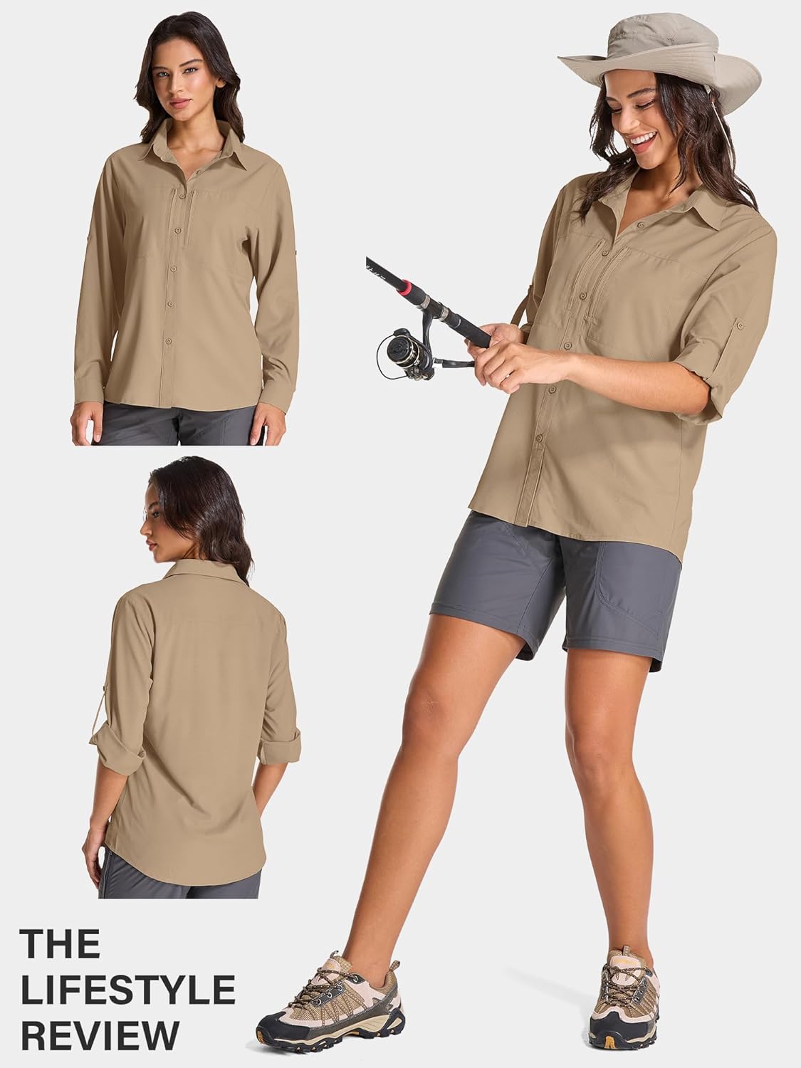 Skiennix Women's UPF 50 Long Sleeve Sun Shirt - Quick Dry UV Protection for Hiking & Travel