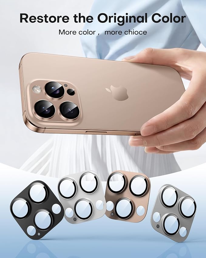 TAURI 2 Pack for iPhone 16 Pro Max/16 Pro Camera Lens Protector, Full Coverage