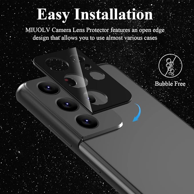 4 Pack Camera Lens Protector for Galaxy S21 Ultra, 9H Tempered Glass Camera
