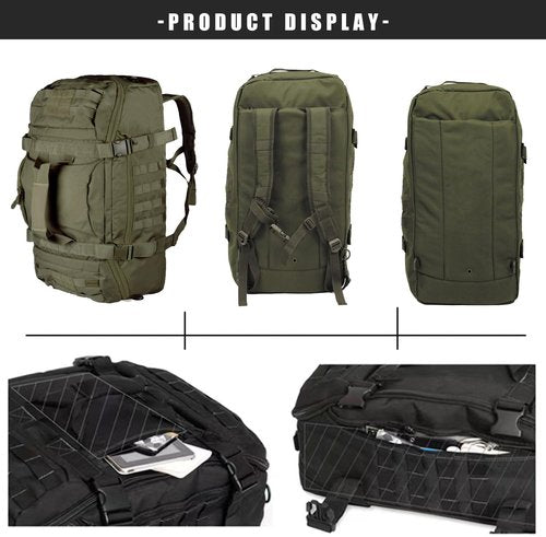 Miramrax Tactical Duffle Bag | Large Travel Backpack for Men - 25L Gym & Overnight Use (Green)