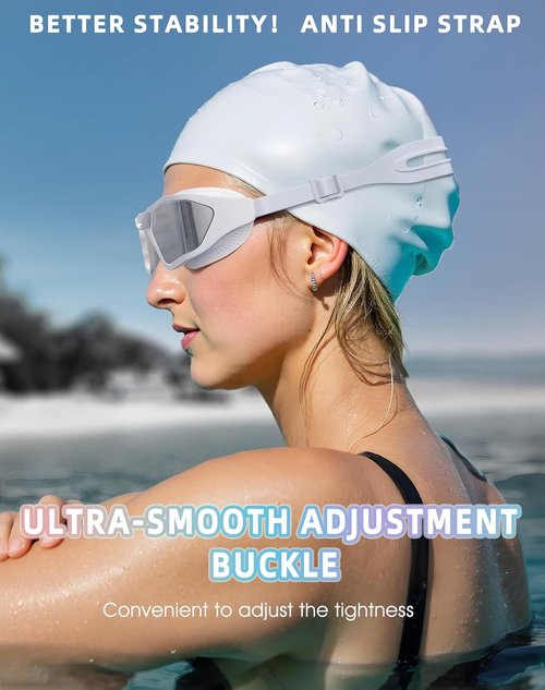 Greatever Swim Goggles - Unisex Adult UV400 Protection, HD Wide View, Anti-Fog & Leak-Proof Design