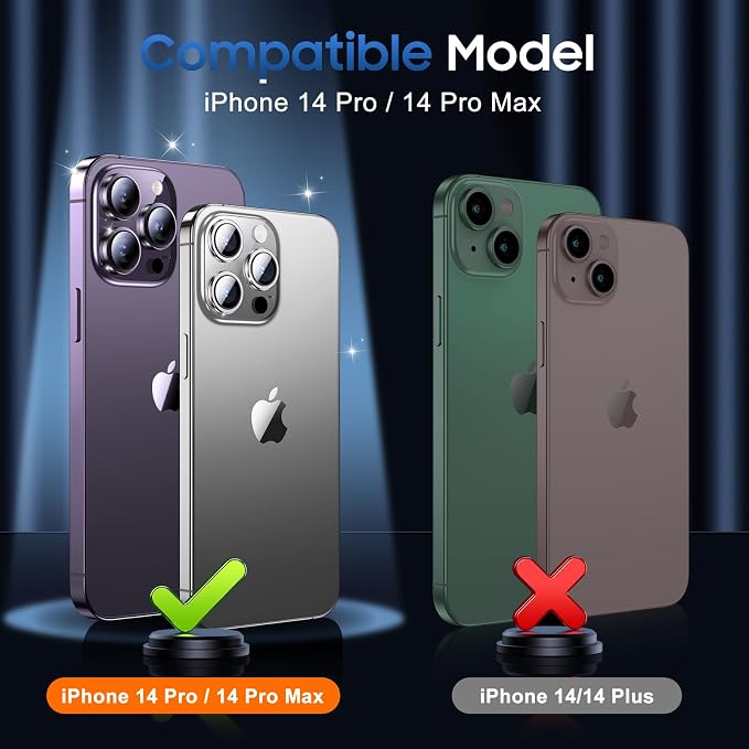 UniqueMe 3 Packs Compatible for iPhone 14 Pro Max/iPhone 14 Pro Camera Lens