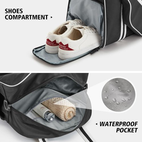 G4Free Pickleball Bag, Pickleball Tote Bag with Shoe Compartment for Women Men, Waterproof Paddle Bag with Large Capacity for Multiple sports (Black)