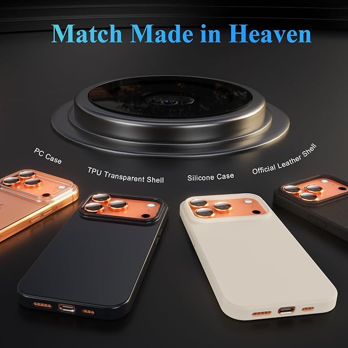 YWXTW Camera Lens Protector for iPhone 17 Pro/iPhone 17 Pro Max, Tempered Glass