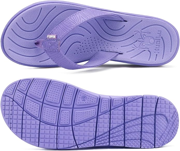 KuaiLu Comfortable Flip Flops for Women with Arch Support Summer Beach Walking Thong Sandals Slip On Indoor Outdoor