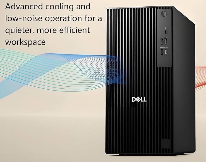Dell Tower PC 8GB DDR5 RAM, 256GB PCIe SSD, Intel 14th Gen CPU Computer | Dual 4K Display Support for Home and Business, Intel Core i3-14100 (4 cores, 8 threads up to 4.7GHz) HDMI, Windows 11 Pro