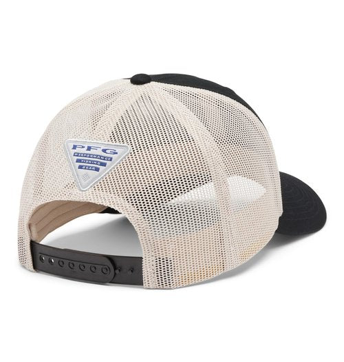 Columbia Unisex Unisex PFG Fish Flag Mesh Snap Back Hat, Black/Dark Stone, One Size