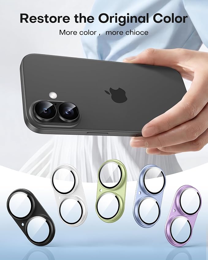 TAURI 2 Pack for iPhone 17 Camera Lens Protector, Full Coverage Military-Grade