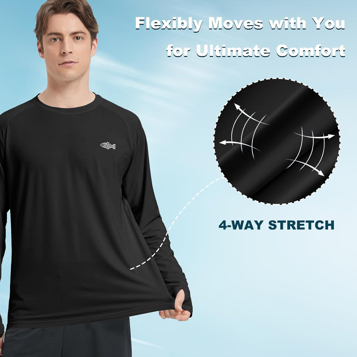 Skiennix Fishing Shirt for Men - Long Sleeve UPF 50+ UV Sun Protection Rash Guard | Comfortable Fit