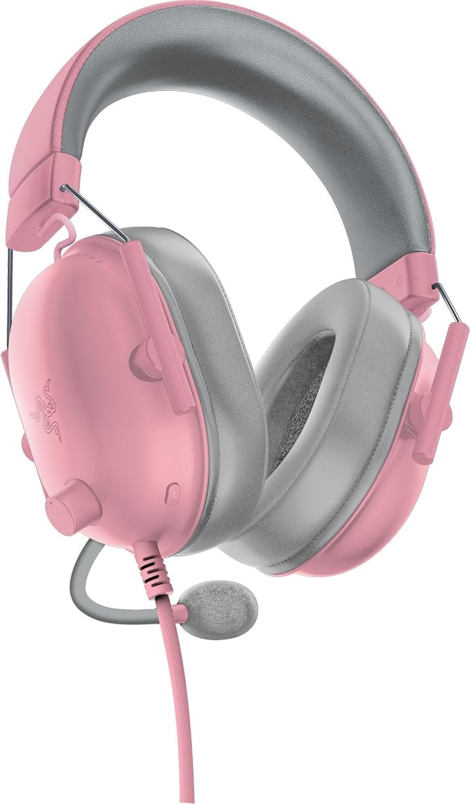 Razer BlackShark V2 X Wired PlayStation Gaming Headset, Pink | 50mm Drivers, Cardioid Mic, Lightweight, Comfortable Noise Isolating Earcups, For PS5, Xbox Series X, PC, Switch, 3.5 mm Jack