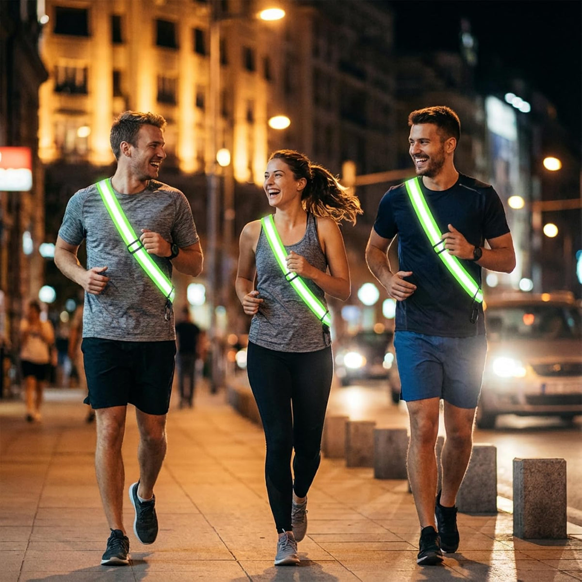 Tlence 10 Pack Reflective Sashes - High Visibility Running Belts for Night Safety | Adjustable Straps for Men & Women