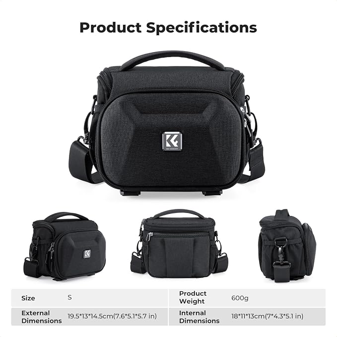K&F CONCEPT Hardshell Camera Bag, Camera Shoulder Bag