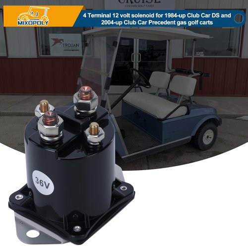 MIXOPOLY 36 Volt Electric Golf Cart Solenoid Replacement for Club Car DS Golf Cart (1976-1998), Heavy Duty 4 Terminals Starter Solenoid Replaces OEM 8016, 1113, CCS039