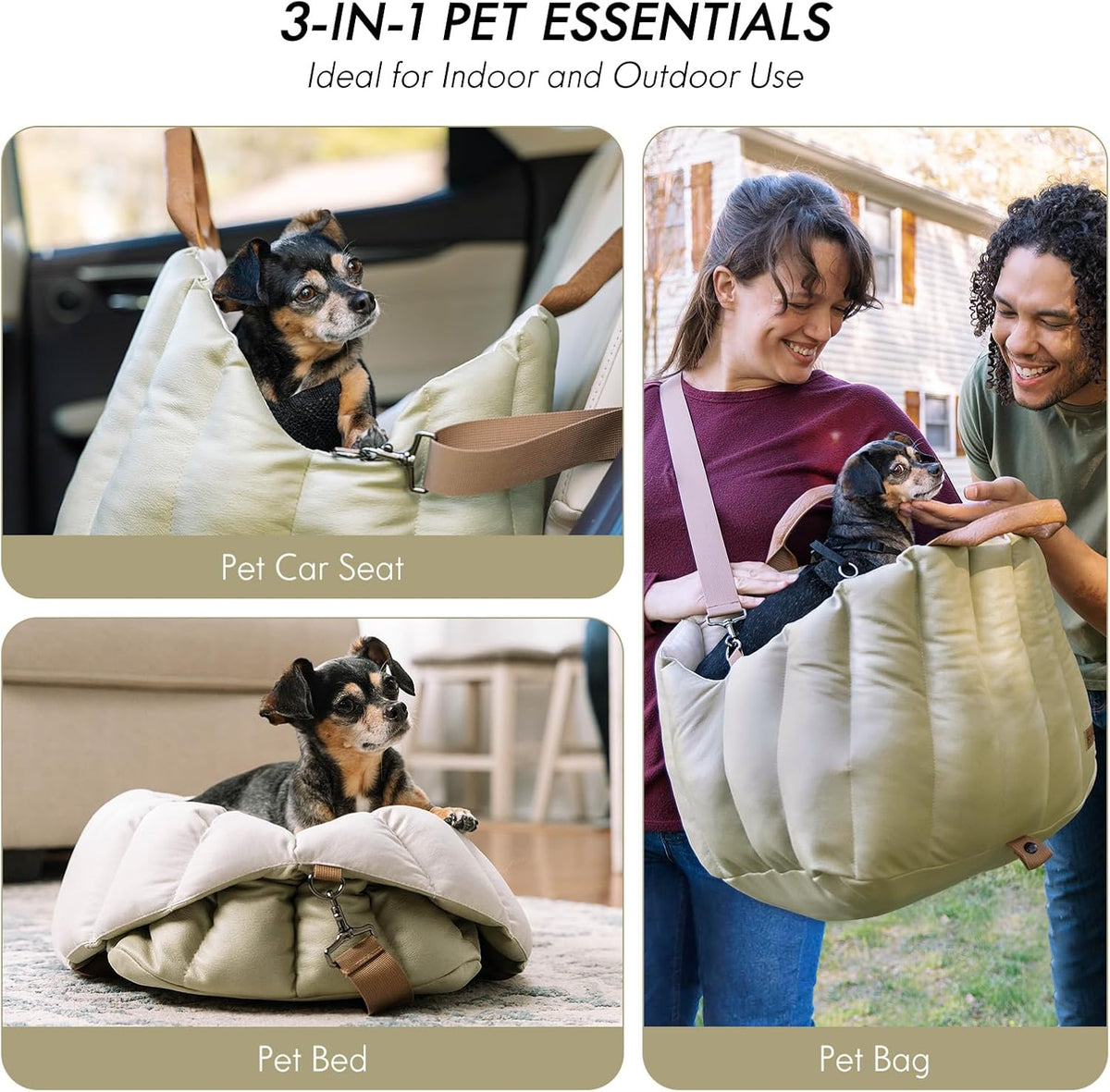 ClevaHome Small Dog Car Seat, Non-Slip Booster Seat for Dogs up to 10lbs