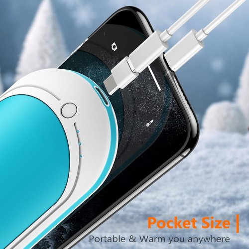 BESKAR Rechargeable Hand Warmer - 5200mAh Electric Heater with Double-Sided Heating | Portable USB Quick Charge for Outdoor Use