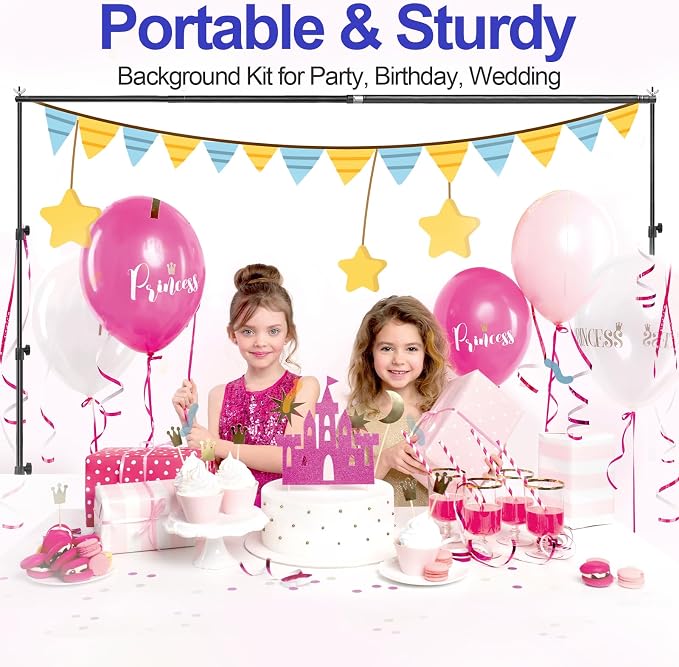 EMART 10x8.5FT Backdrop Stand, Photo Video Studio Adjustable&Lockable Heavy
