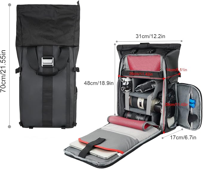 Besnfoto Camera Backpack Waterproof Camera Bag Satchel