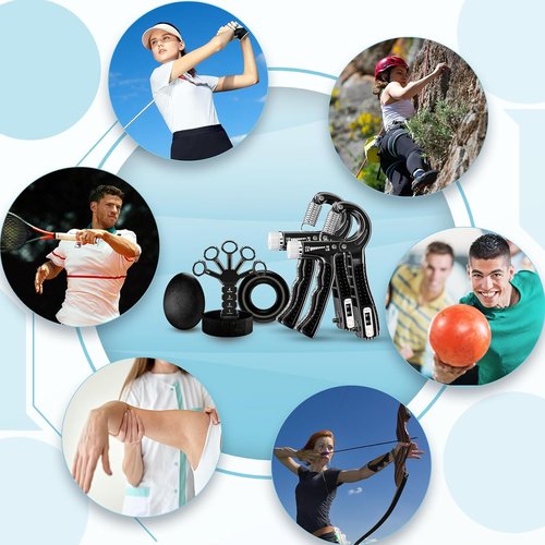 ACOTANT Grip Strength Trainer Set - 5 Pack Hand Grip Strengtheners & Finger Exercisers with Carry Bag