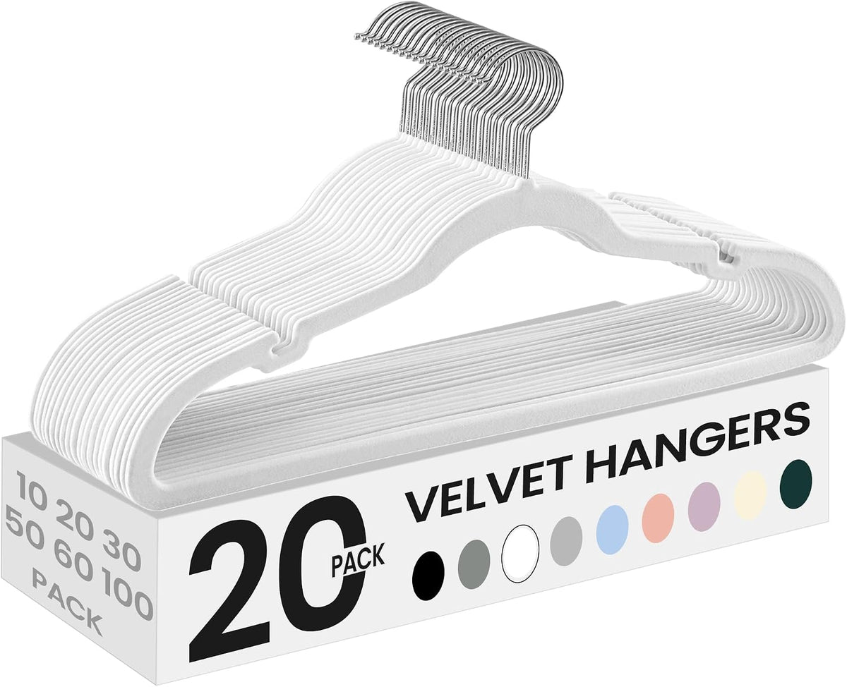 SONGMICS Velvet Hangers 60 Pack, Non-Slip Clothes Hangers, Space-Saving