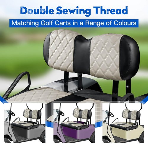 NOKINS Golf Cart Diamond Seat Covers Kit, Fit EZGO Freedom TXT T48 2014+ OEM Standard Front Seat Cushion, Golf Cart Vinyl Seat Cover, No Nails Required (Oyster Gray and Black)