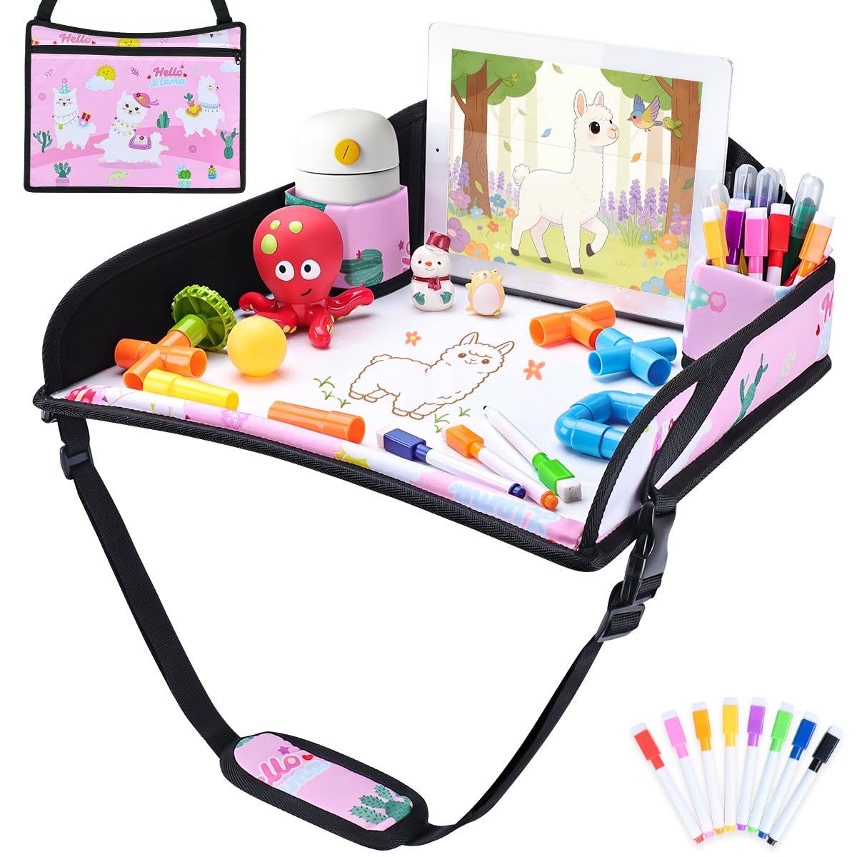 COOLBEBE Kids Travel Tray for Car Seats, Toddler Lap Desk, Purple