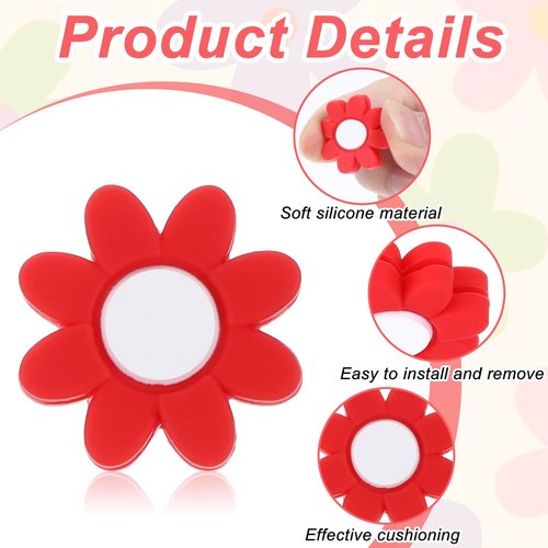 LLOUSSAK 8Pcs Tennis Racket Dampener, Silicone Tennis Dampener for Racket, Heart & Flower Racket String Damping Tennis Accessories for Tennis Racquet (4 Colors)