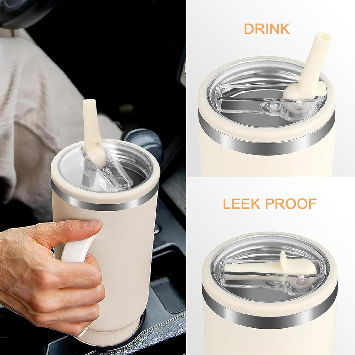 Stanley | 2-Pack 40 oz Flip Straw Leak-Proof Lid Replacement - No Spill Cover for H2.0 Quencher