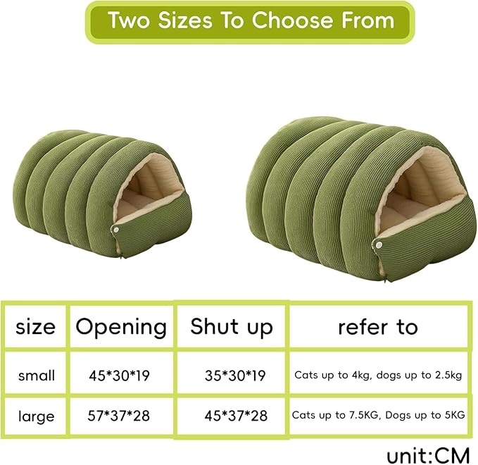 Removable and Washable Winter Closed-Off Cat Bed, Cat Winter Cave, Cute Cat Beds for Indoor Cats, Disassembled Design for Easier Cleaning, with Hair Remover (Purple, 17.7 * 11.8 * 7.5 in)