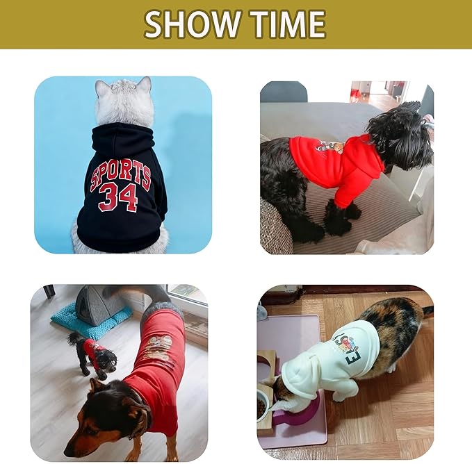 Custom Dog Hoodie, Personalized Sweatshirt with Photo Text Name Logo, Customized Hooded Sweater for Small Medium Large Dogs & Cats (Black, X-Large)