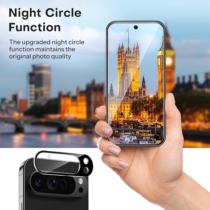 OMOTON 3+2 Pack for Google Pixel 9 Pro XL Screen Protector 6.8 Inch, 3 Tempered