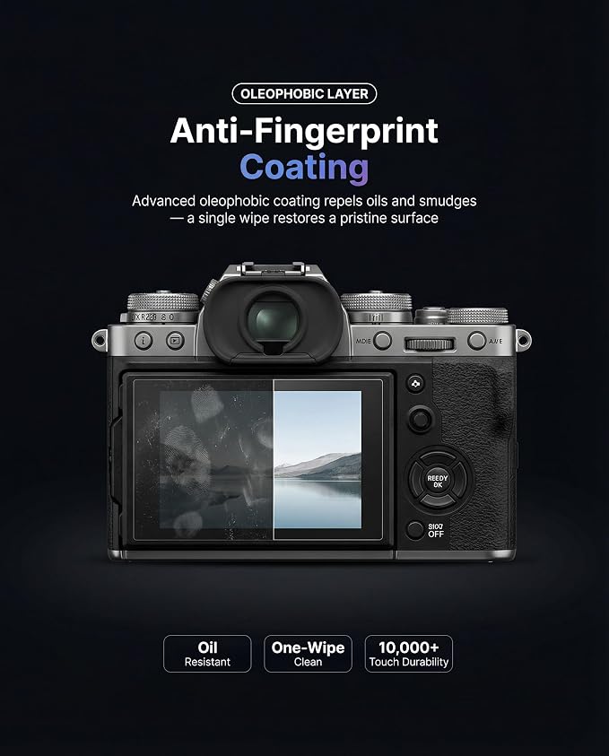 iDaPro Screen Protector for Fujifilm X-T5 Fuji XT5 + Hand Lanyard, Tempered