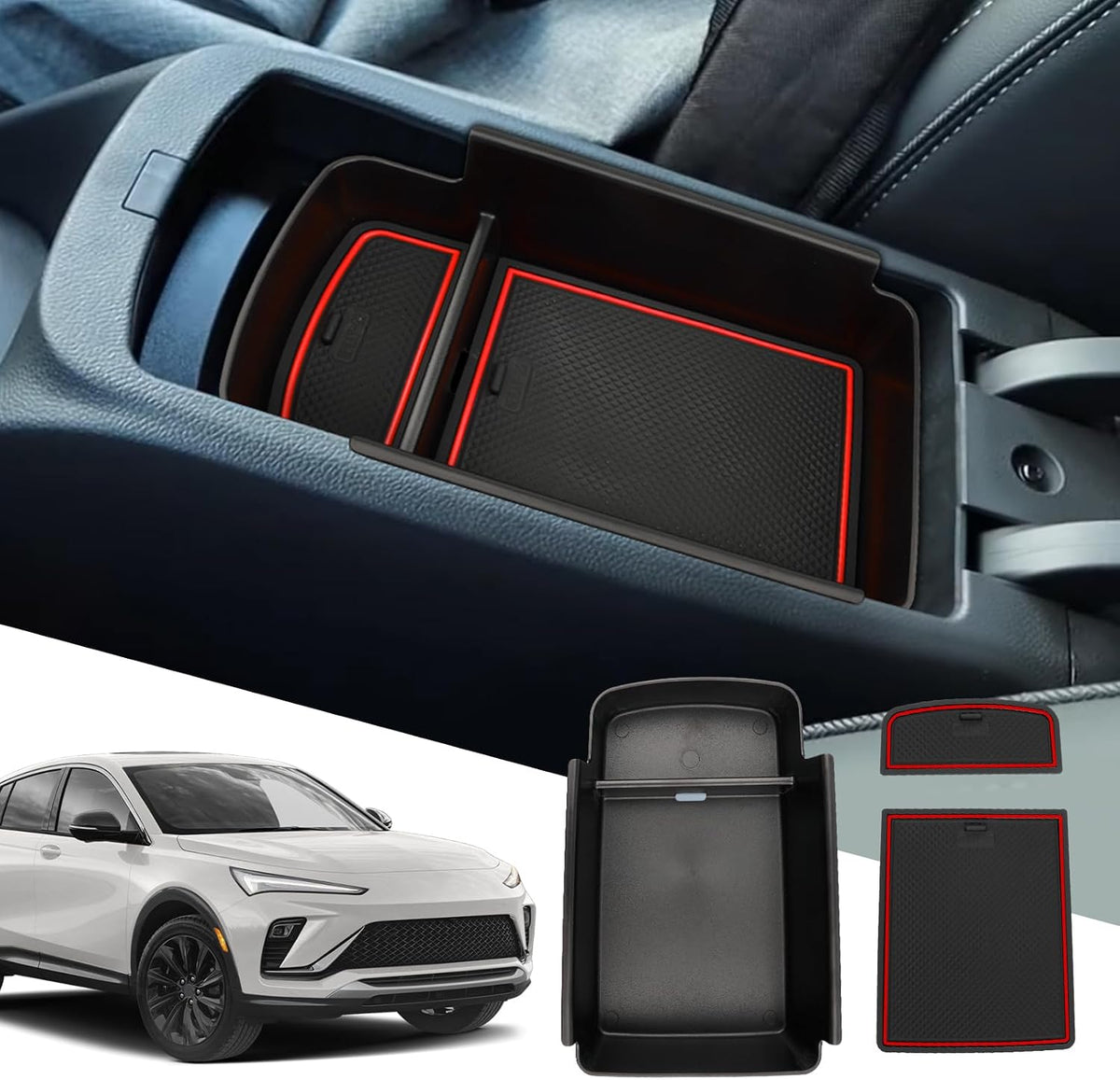 SXCY Fit for 2024 2025 2026 Buick Envista Center Console Organizer(black)