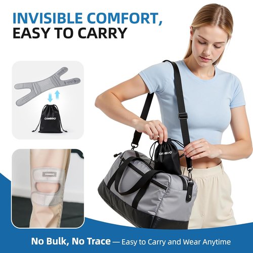 CAMBIVO Knee Strap - Patella Tendon Support with Gel Pad & Stabilizers | Adjustable for Pain Relief (Gray, L/XL)