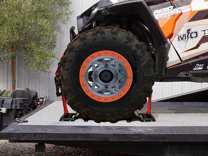 ORANGEE® Wheel Chock Tie Down Kit with Rubber Grip Sleeve for Trailer E Track System for ATV, UTV, Lawn Mower & Small Tractor and More Working Load 1500lb…