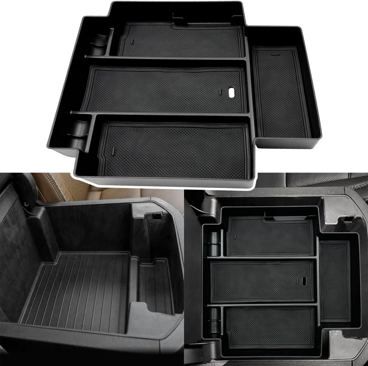 Dash Storage Tray Insert behind Screen Organizer Storage Accessories fit for 2021 2022 2023 2024 GMC Yukon Chevy Tahoe Suburban Fit for Power Sliding Console