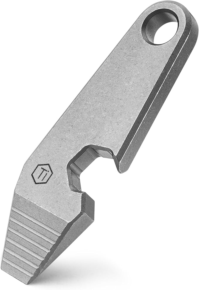 KeyUnity KR01 Titanium EDC Pry Bar Multitool, 6 in 1 Mini Crowbar Keychain Tool for Everyday Carry